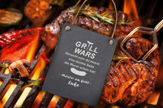 Personalisiertes Grillschld "Grill Wars"