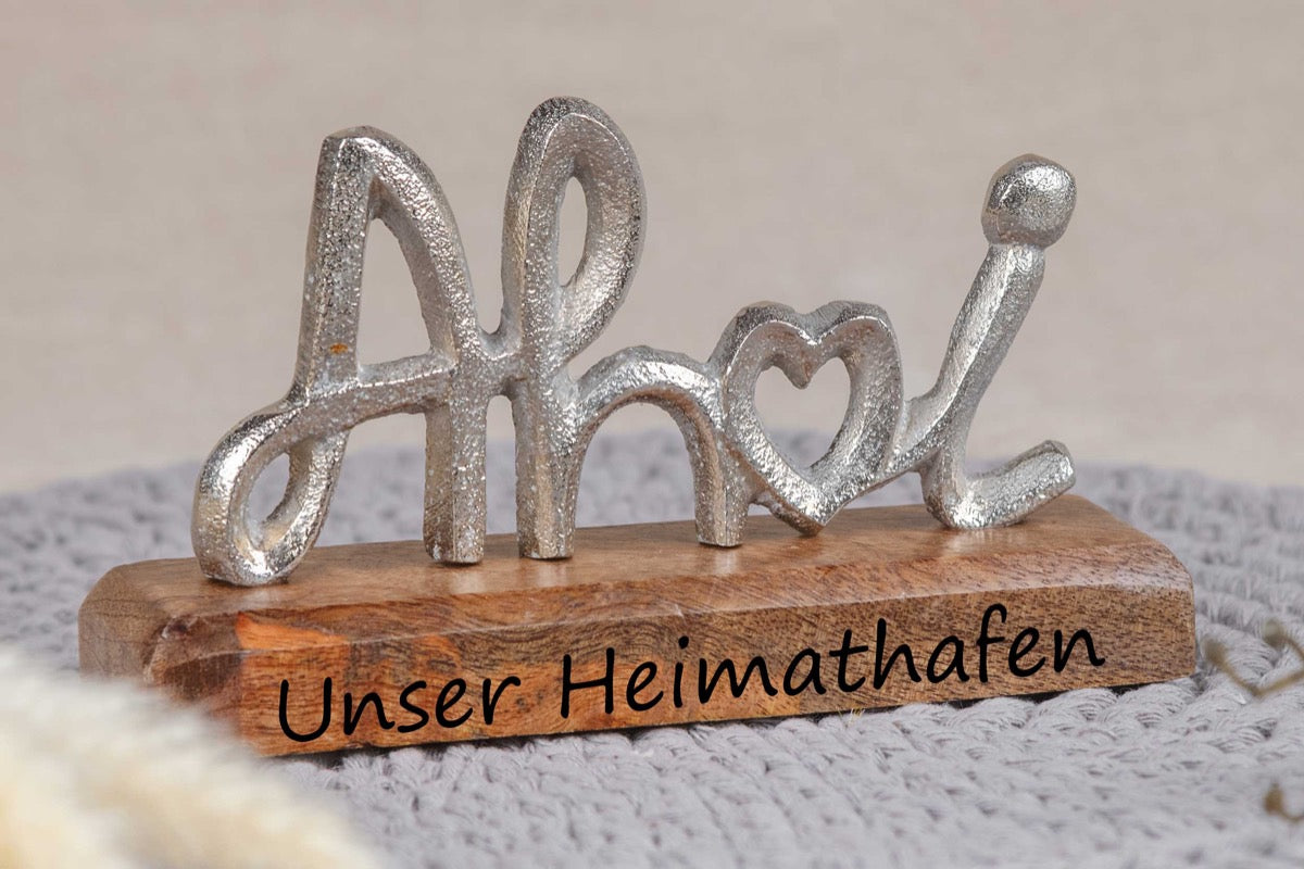 Maritime Deko Ahoi Aufsteller mit Deiner Wunschgravur