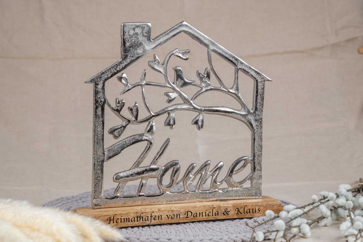 Einzugsgeschenk Haus mit Deiner Wunschgravur personalisiert