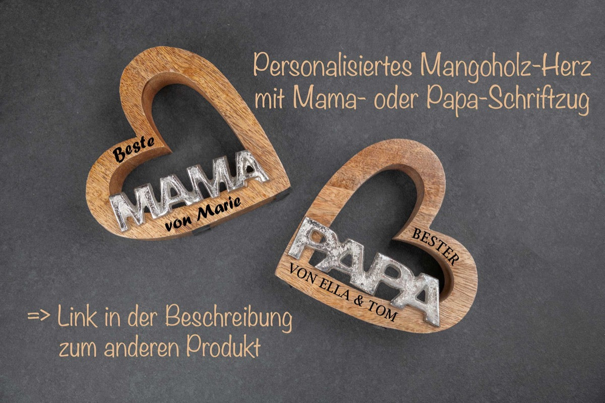 Holz Herz mit Papa Schriftzug • Vatertagsgeschenk