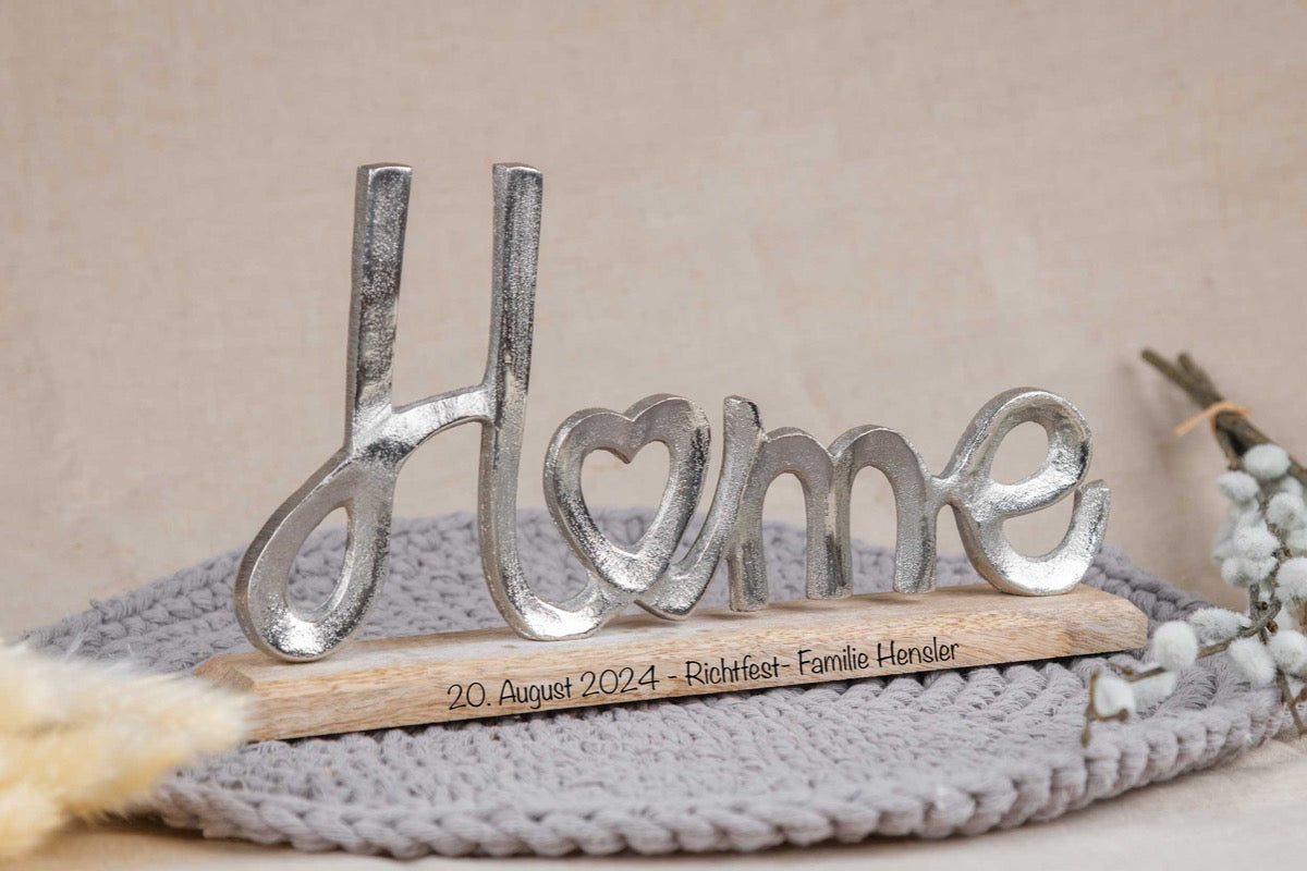 Einzugsgeschenk Home mit Deiner Wunschgravur personalisiert