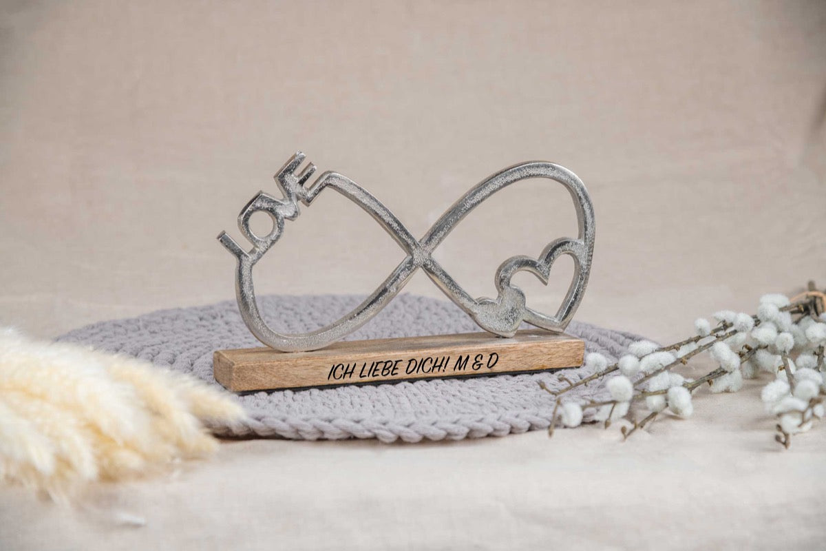 Hochzeitsgeschenk Infinity mit Gravur personalisiert