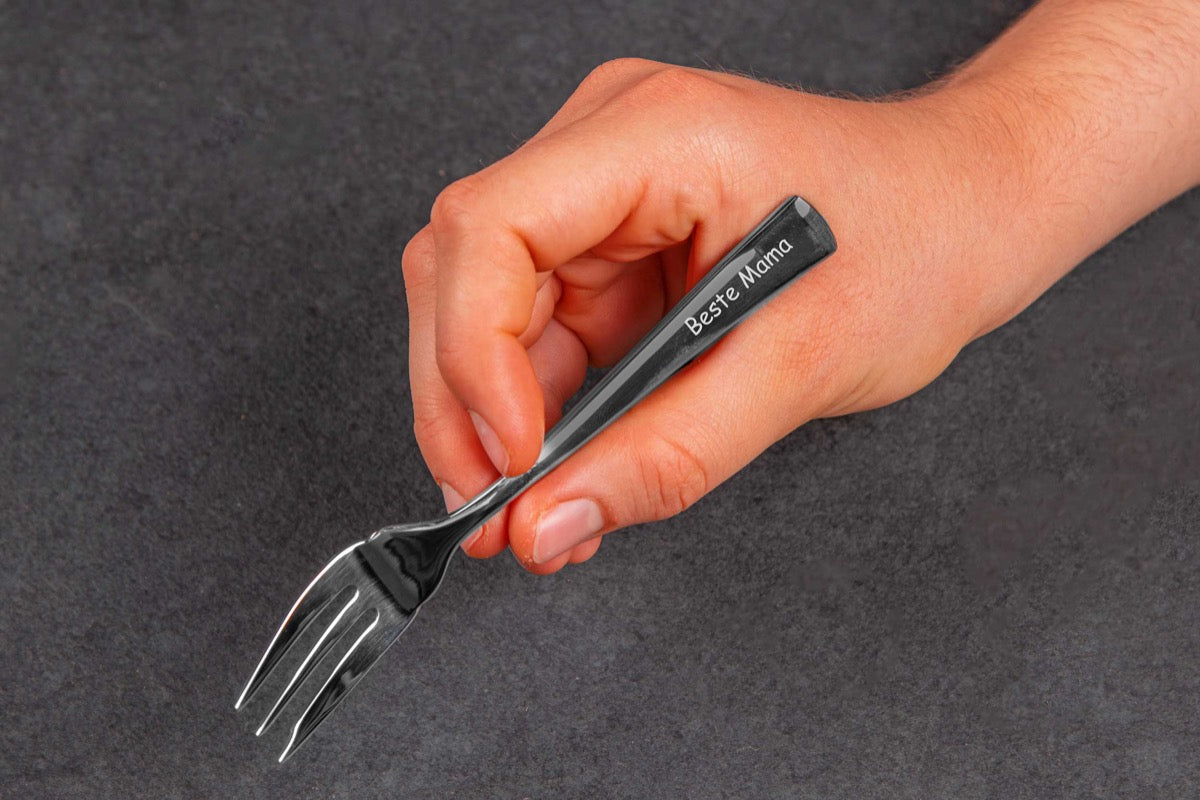 Personalisierte Premium Kuchengabel aus Edelstahl