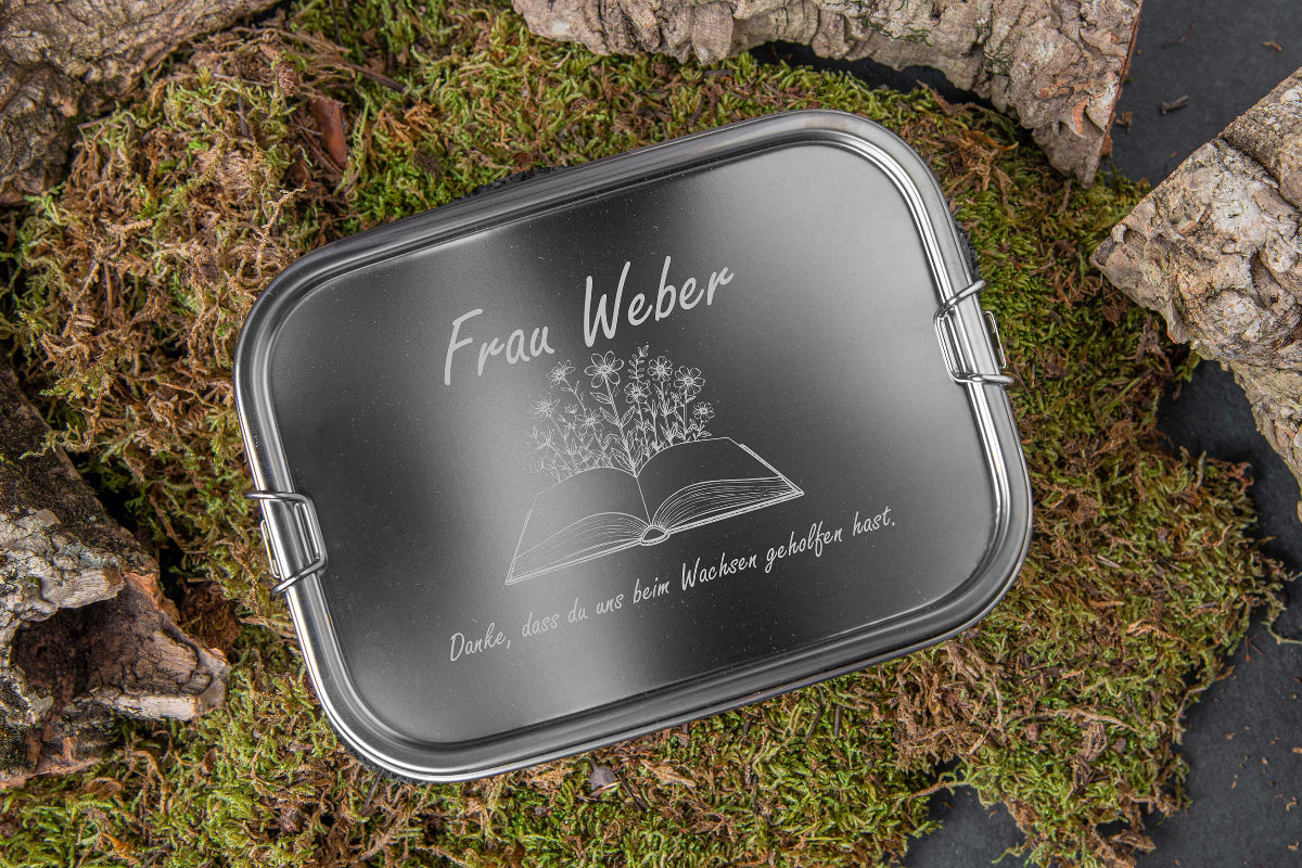 Edelstahl Brotdose personalisiert mit Gravur