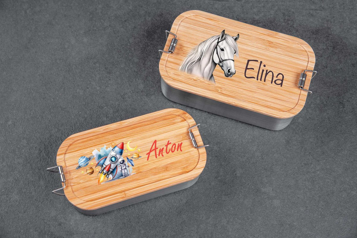 Brotdose personalisiert mit Namen für Kinder bunt