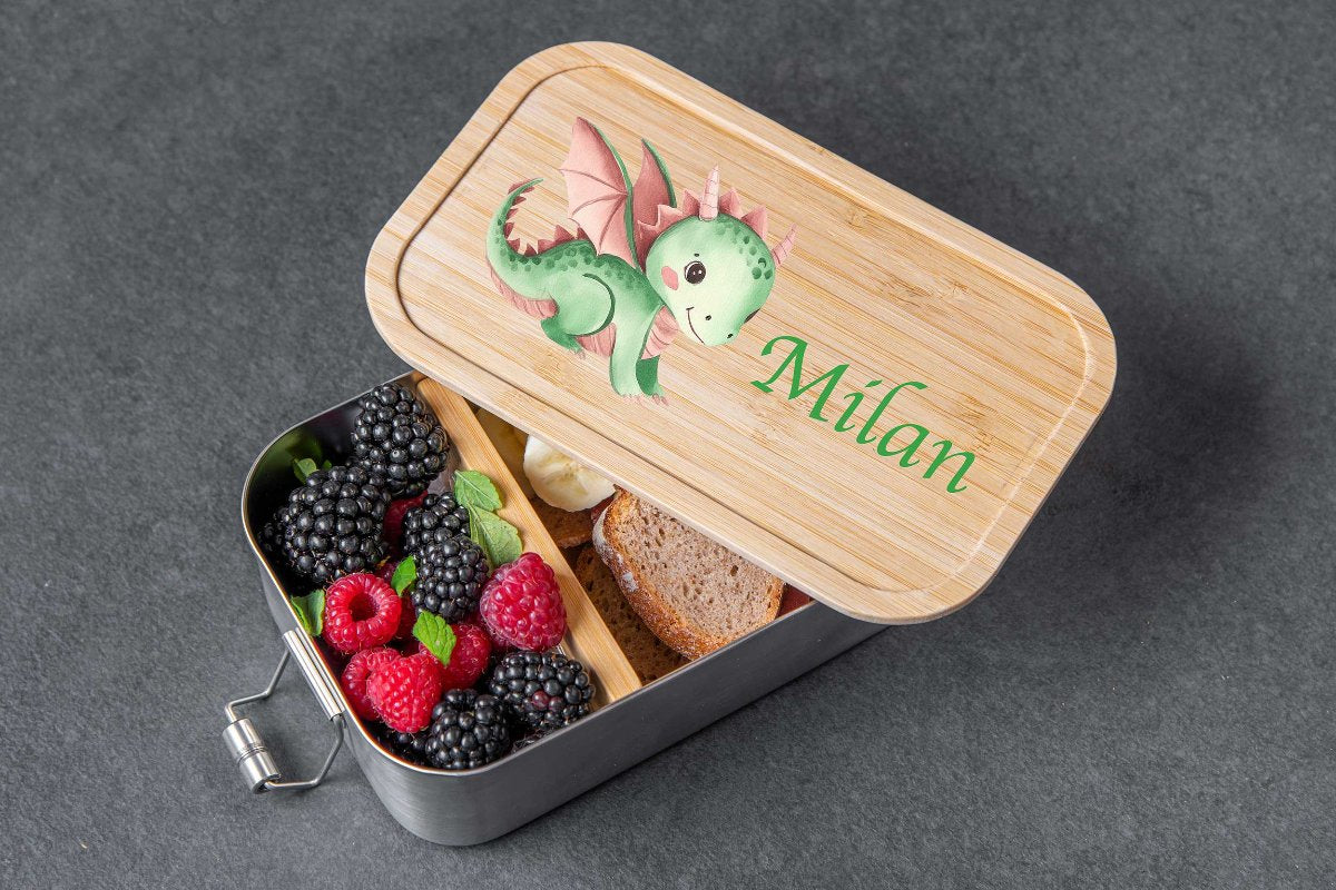 Brotdose personalisiert mit Namen für Kinder bunt