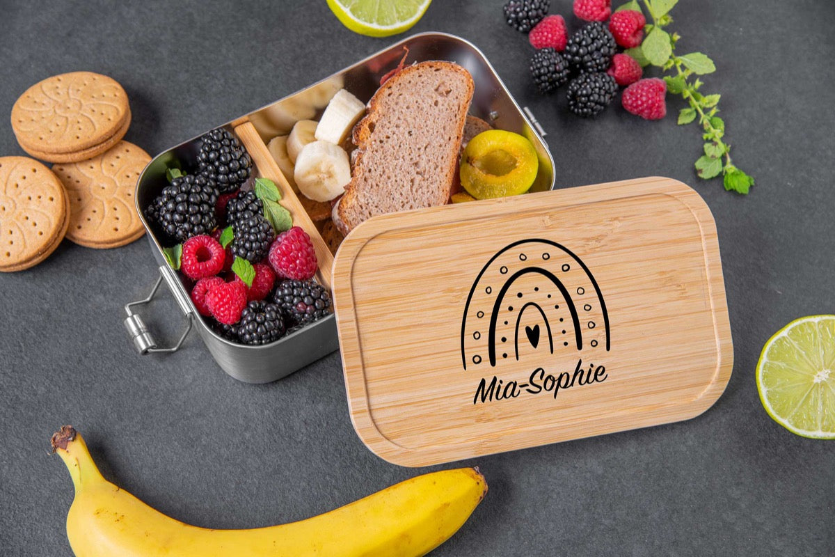 Premium Brotdose personalisiert mit Namen für Kinder