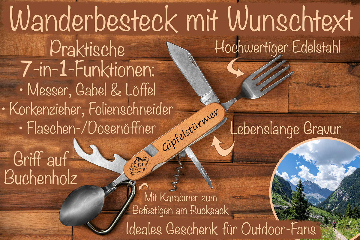 Wanderbesteck personalisiert - Campingbesteck