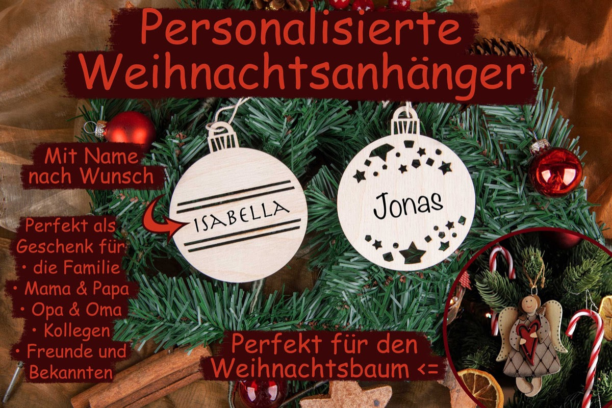 Christbaumanhänger personalisiert mit Namen