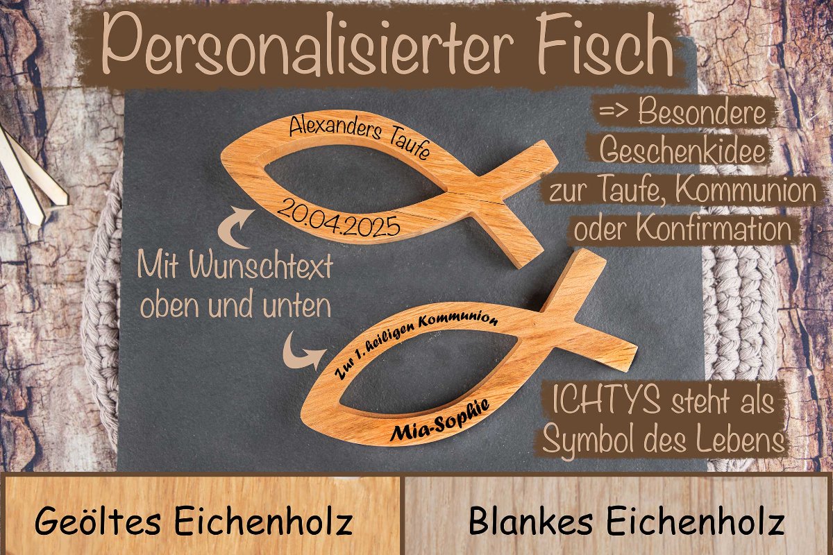 Taufgeschenk personalisiert mit Namen aus Holz