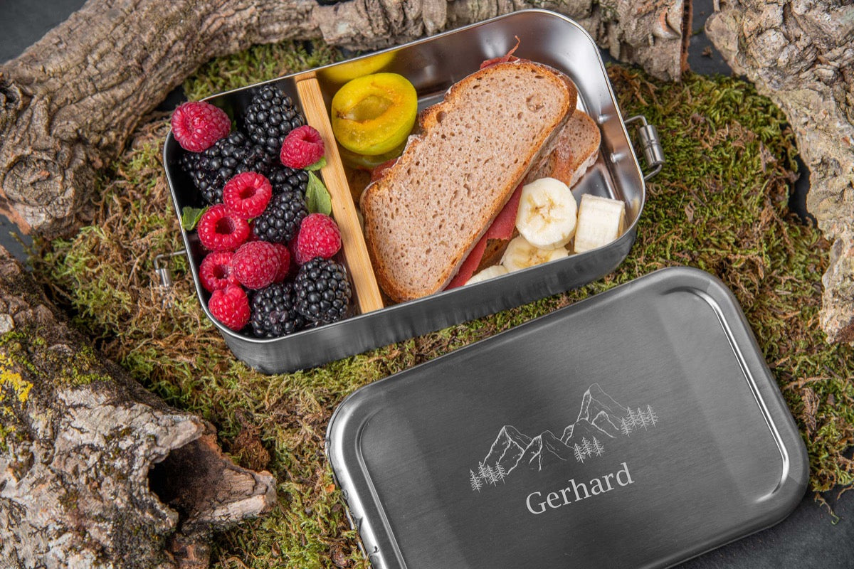 Brotdose personalisiert aus Edelstahl mit Deiner Wunschgravur