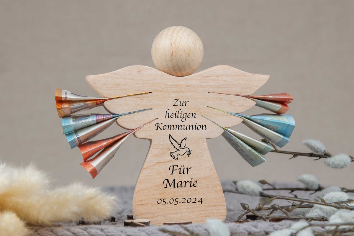 Schutzengel mit Wunschtext personalisiert