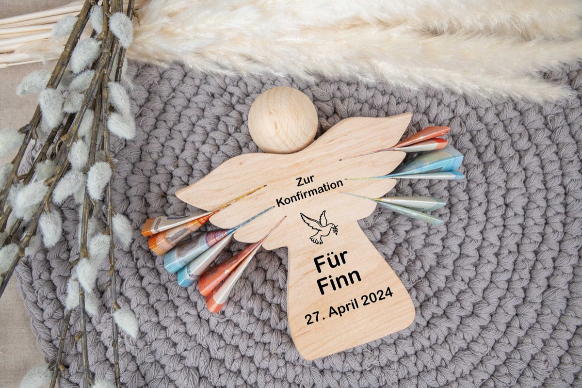 Schutzengel mit Wunschtext personalisiert