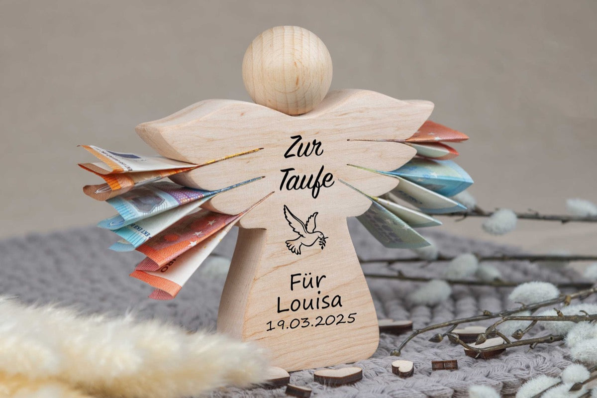 Schutzengel mit Wunschtext personalisiert