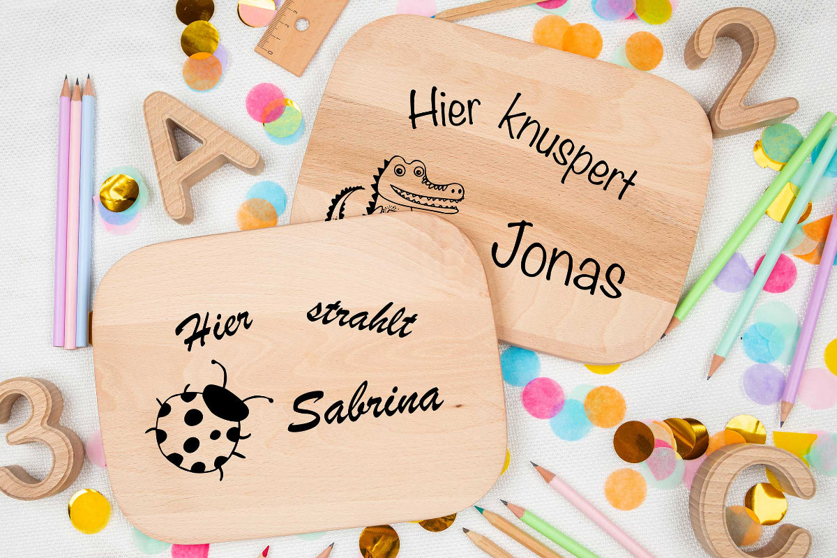 Personalisiertes Frühstücksbrett für Kinder