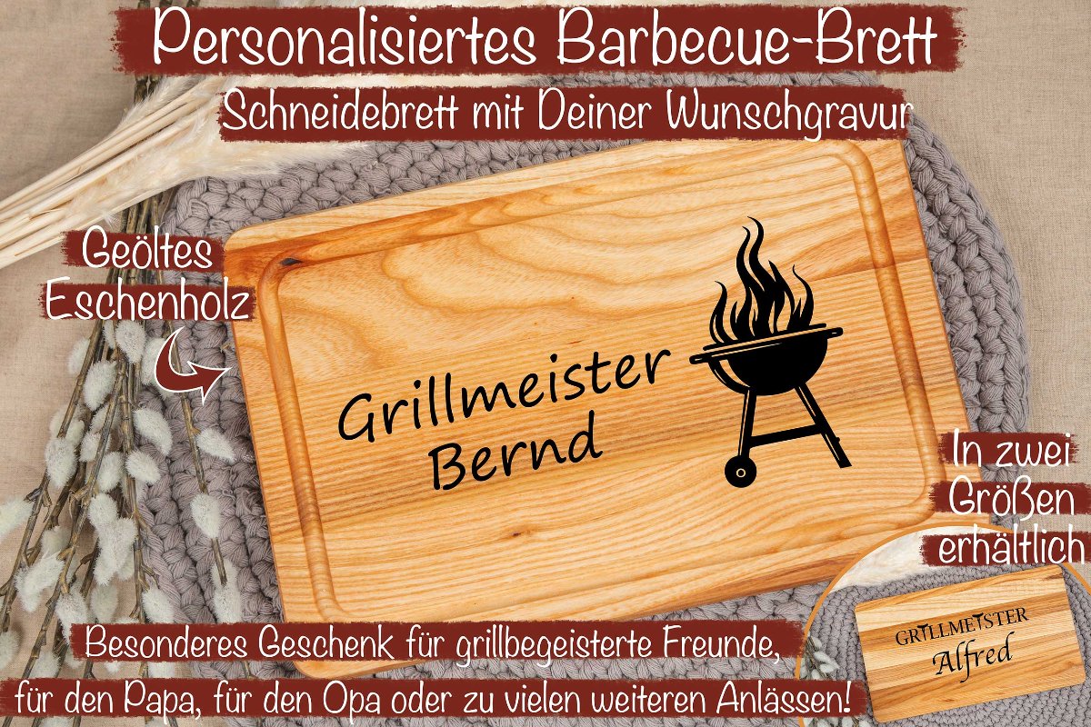Grillbrett mit Gravur • Barbecue Brett • BBQ Brett