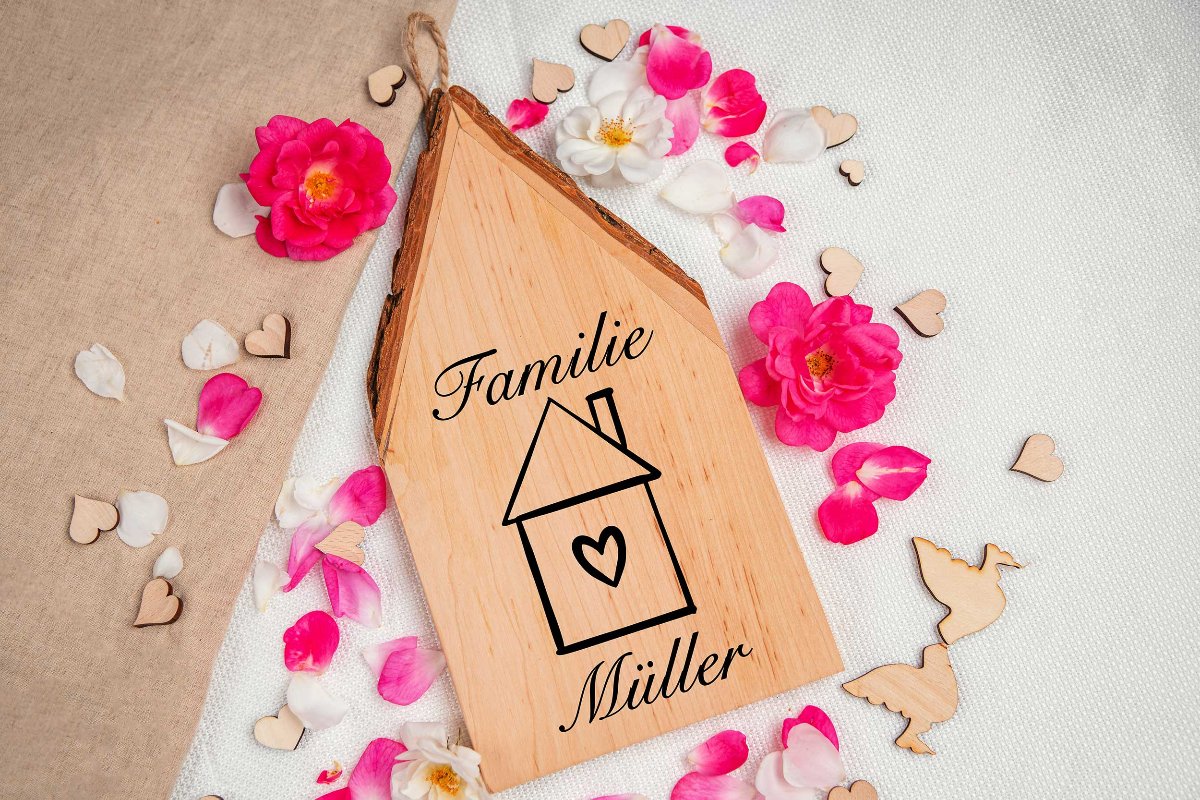 Einzugsgeschenk Häuser mit Deiner Wunschgravur personalisiert - Hochzeitsgeschenk