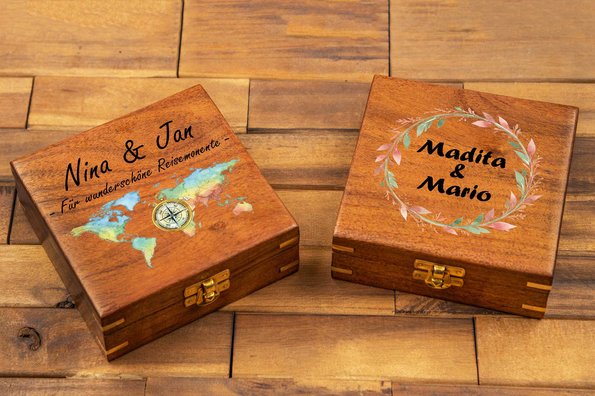 Schatzkiste personalisiert mit Deinem Wunschtext - Holzkiste