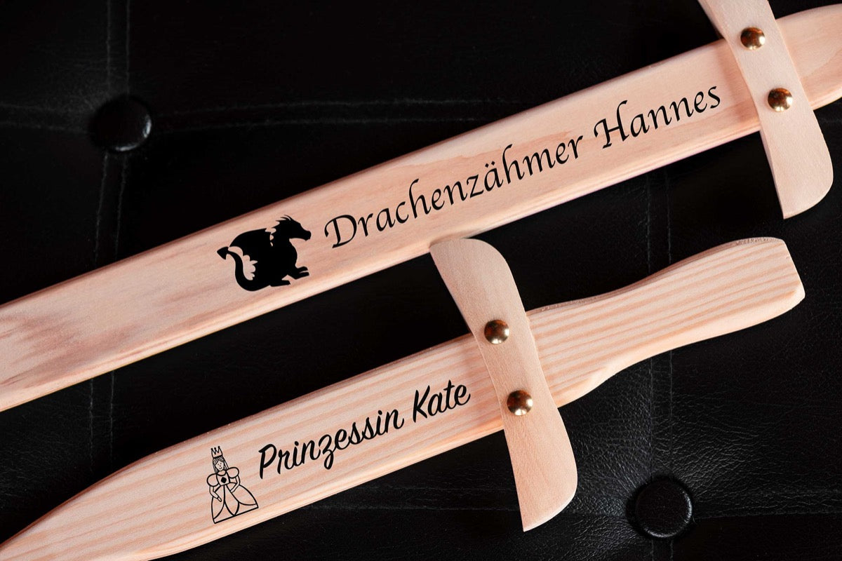Personalisiertes Holzschwert für kleine Ritter und Piraten