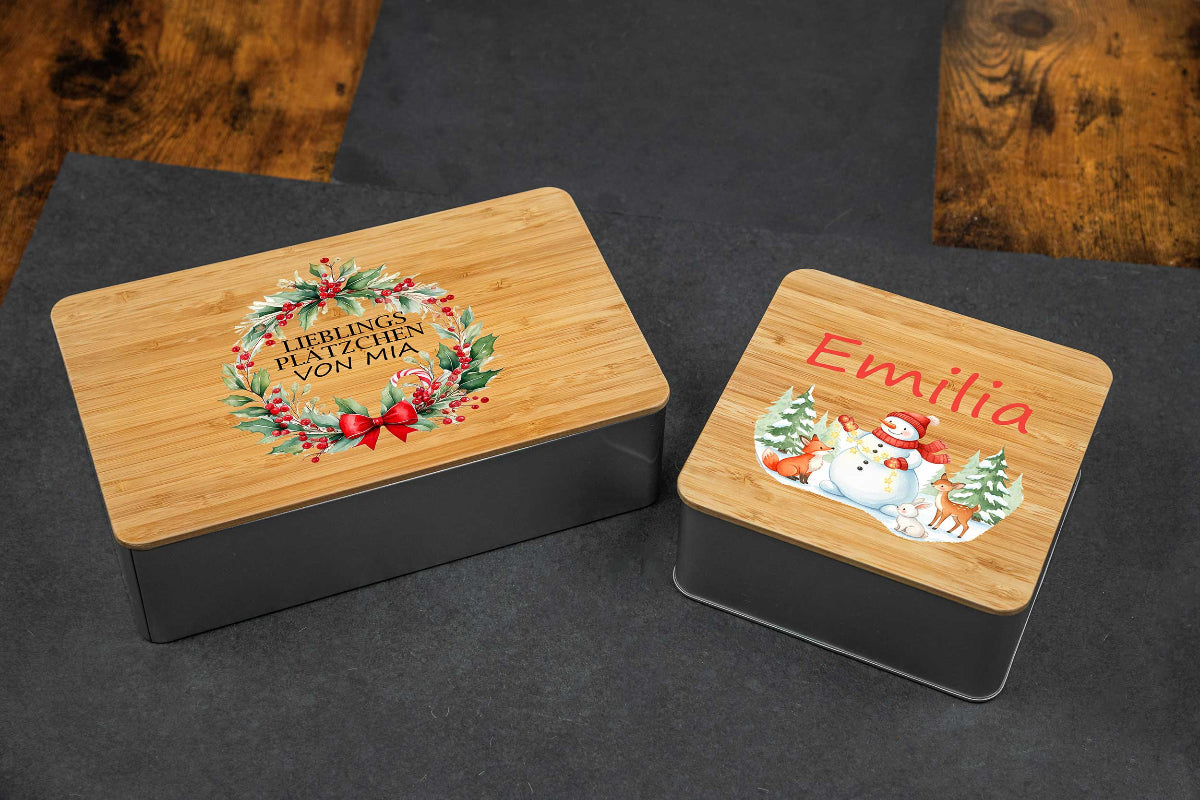 Keksdose Weihnachten mit Namen personalisiert - Plätzchendose