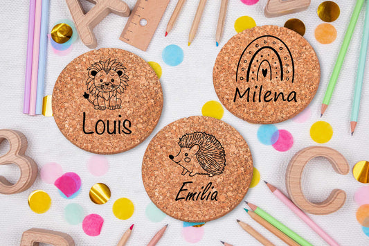 Kork Untersetzer personalisiert für Kinder