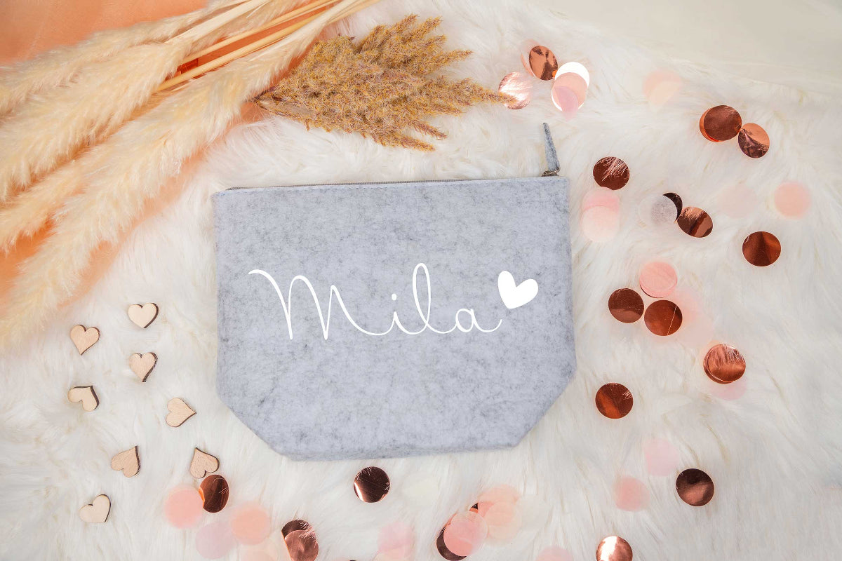 Kosmetiktasche Kulturbeutel personalisiert mit Name in zwei Größen