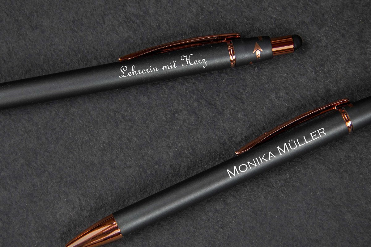 Metall-Kugelschreiber mit roségold Akzenten und Fidget-Spinner