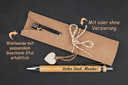 Bambus-Kugelschreiber mit deiner Wunschgravur