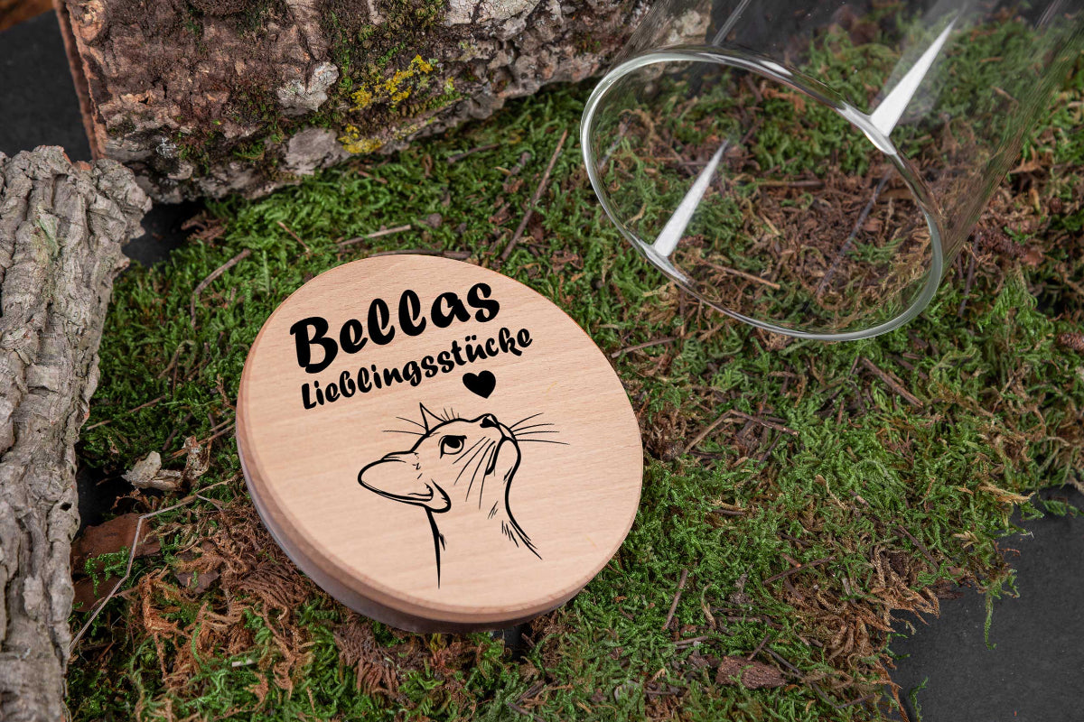 Leckerli Glas personalisiert mit Deiner Wunschgravur für Hunde und Katzen