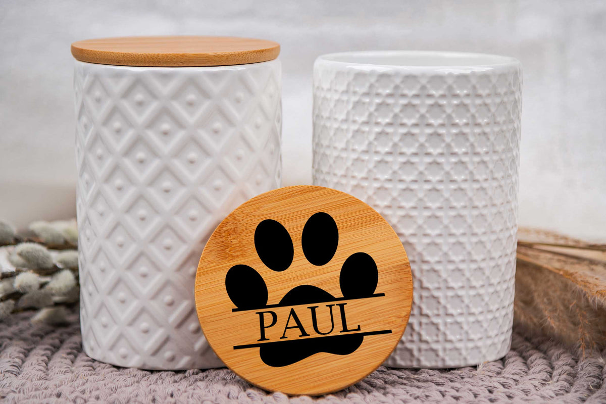 Leckerli Glas personalisiert mit Deiner Wunschgravur für Hunde und Katzen