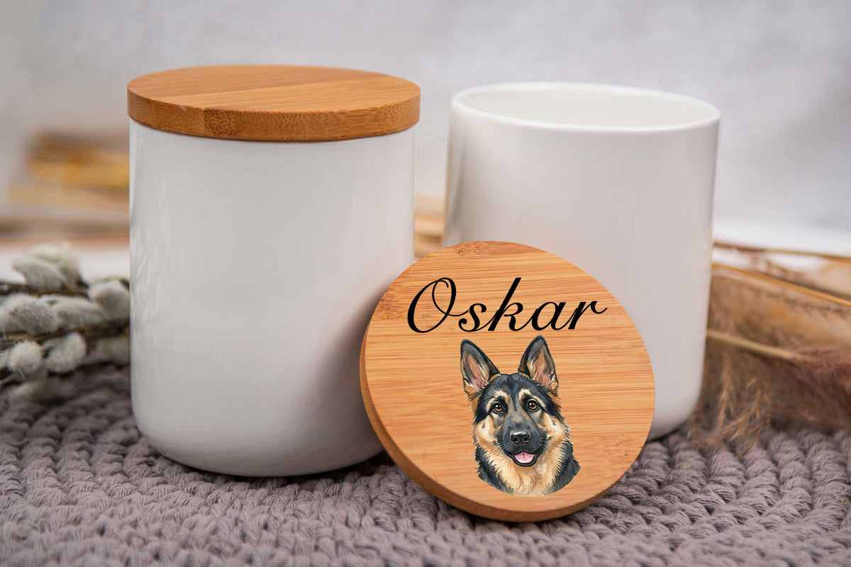 Leckerli Glas personalisiert mit Deinem Wunschtext für Hunde und Katzen