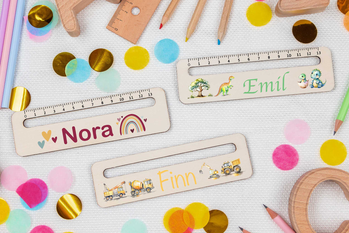 Lesehilfe personalisiert mit Namen und Skala