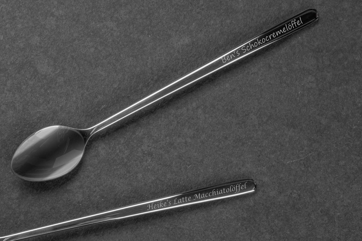 Premium Latte Macchiato Kaffee Löffel mit Gravur nach Wunsch