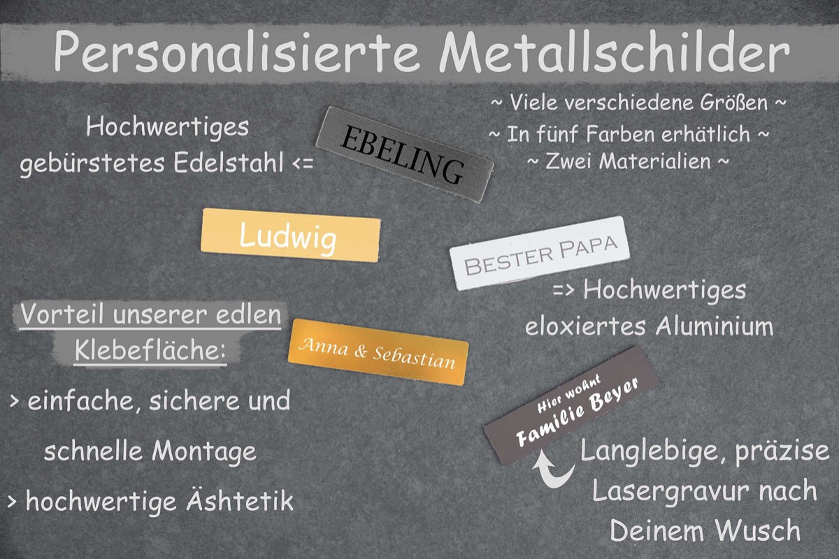 Personalisiertes Klingelschild Türschild Namensschild Briefkastenschild mit Gravur
