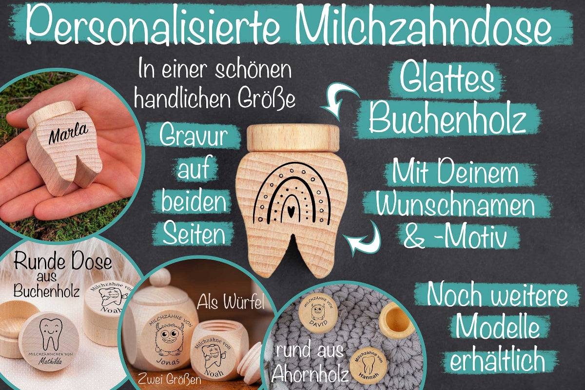 Personalisierte Zahndose mit Namen