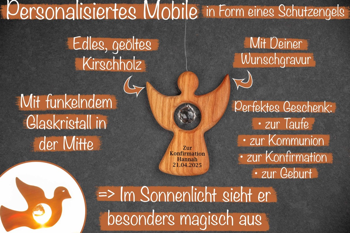 Mobile Engel mit Deiner Wunschgravur