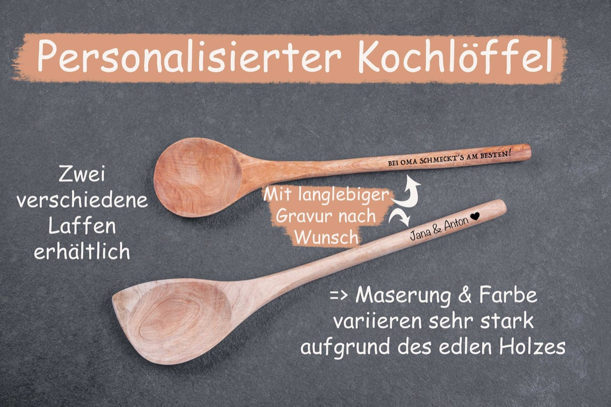 Hochwertiger Kochlöffel mit Deiner Wunschgravur