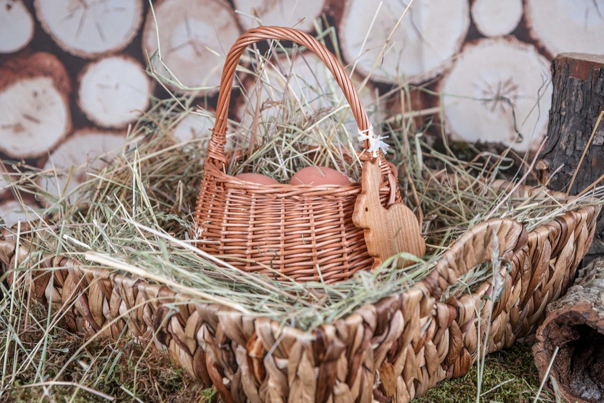 Personalisiertes Premium Osterkörbchen aus Holz mit Namen