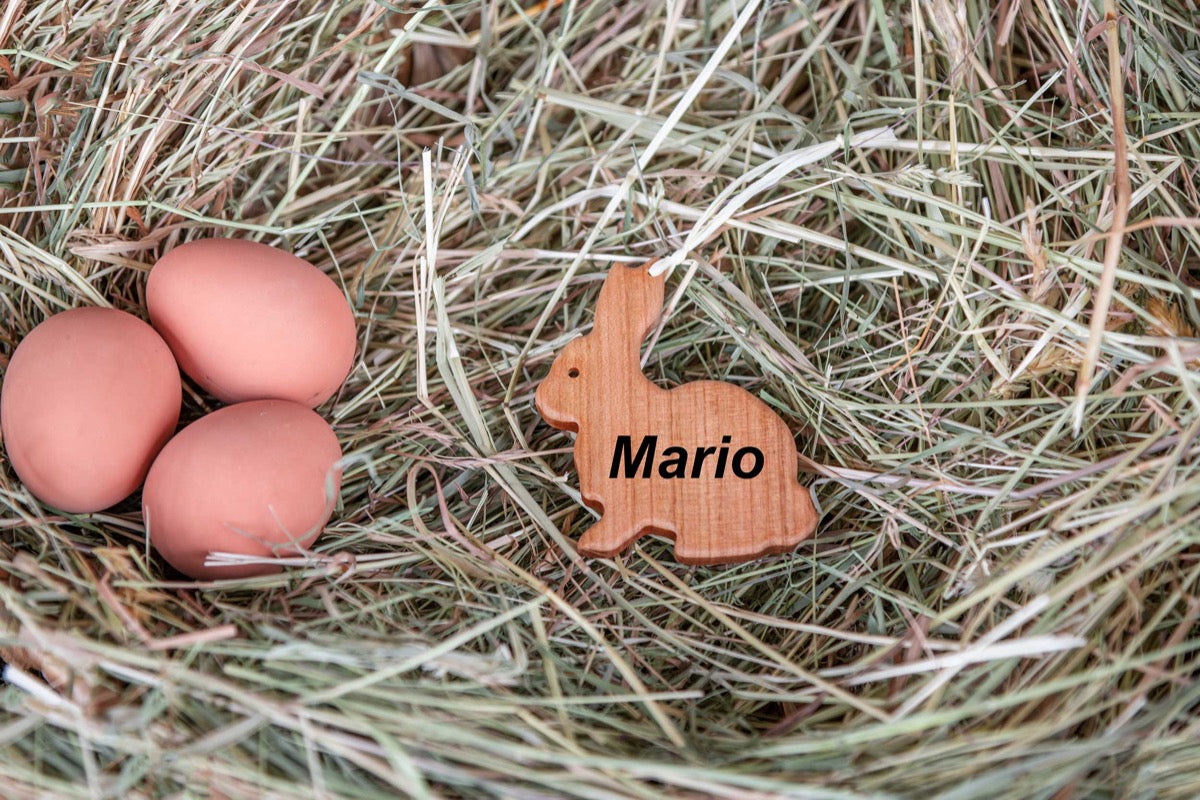 Personalisiertes Premium Osterkörbchen aus Holz mit Namen