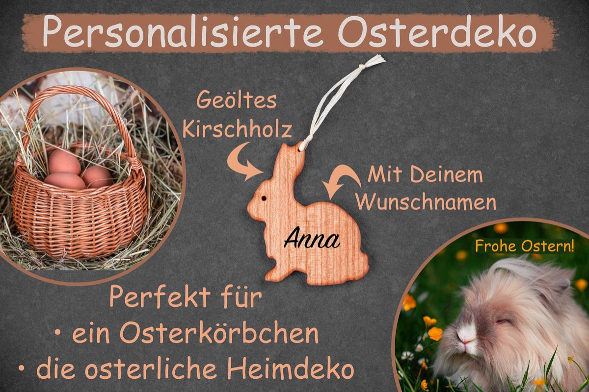 Personalisierte Premium Osterdeko aus Holz mit Namen