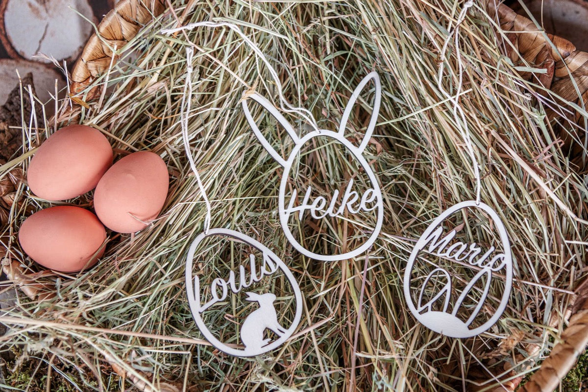 Personalisierte Osterdeko aus Holz mit Namen