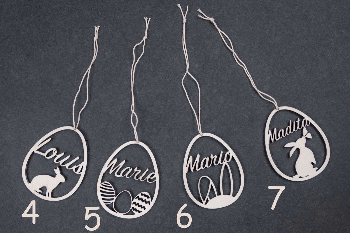 Personalisierte Osterdeko aus Holz mit Namen