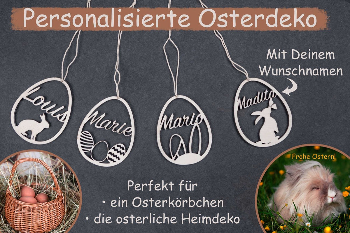 Personalisierte Osterdeko aus Holz mit Namen