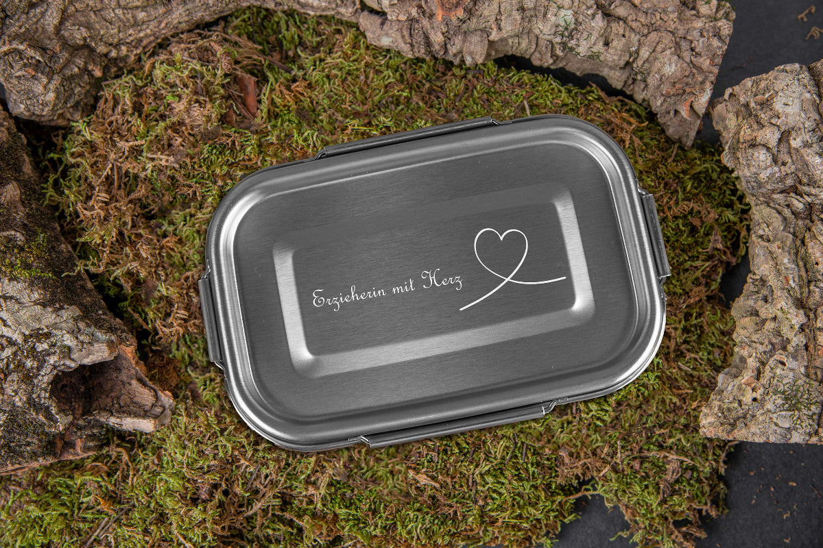 Premium Edelstahl Brotdose personalisiert in drei Größen