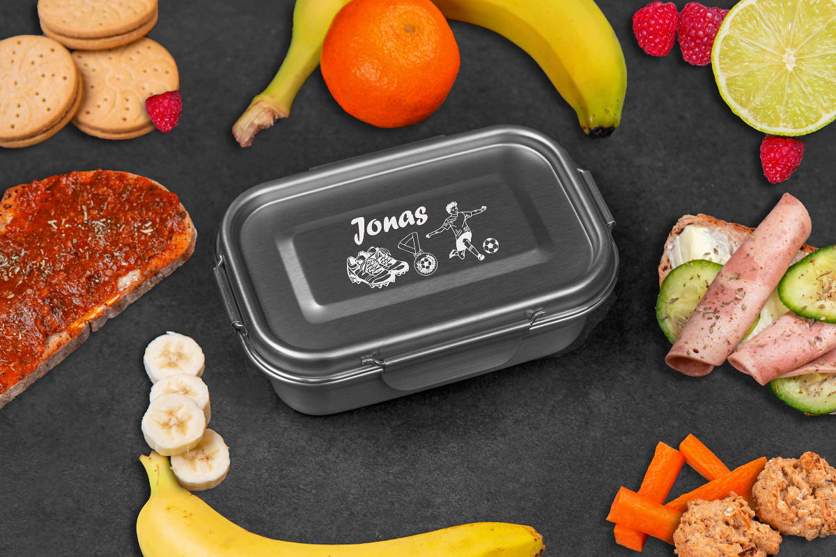 Premium Edelstahl Brotdose personalisiert in drei Größen mit Tiermotiven