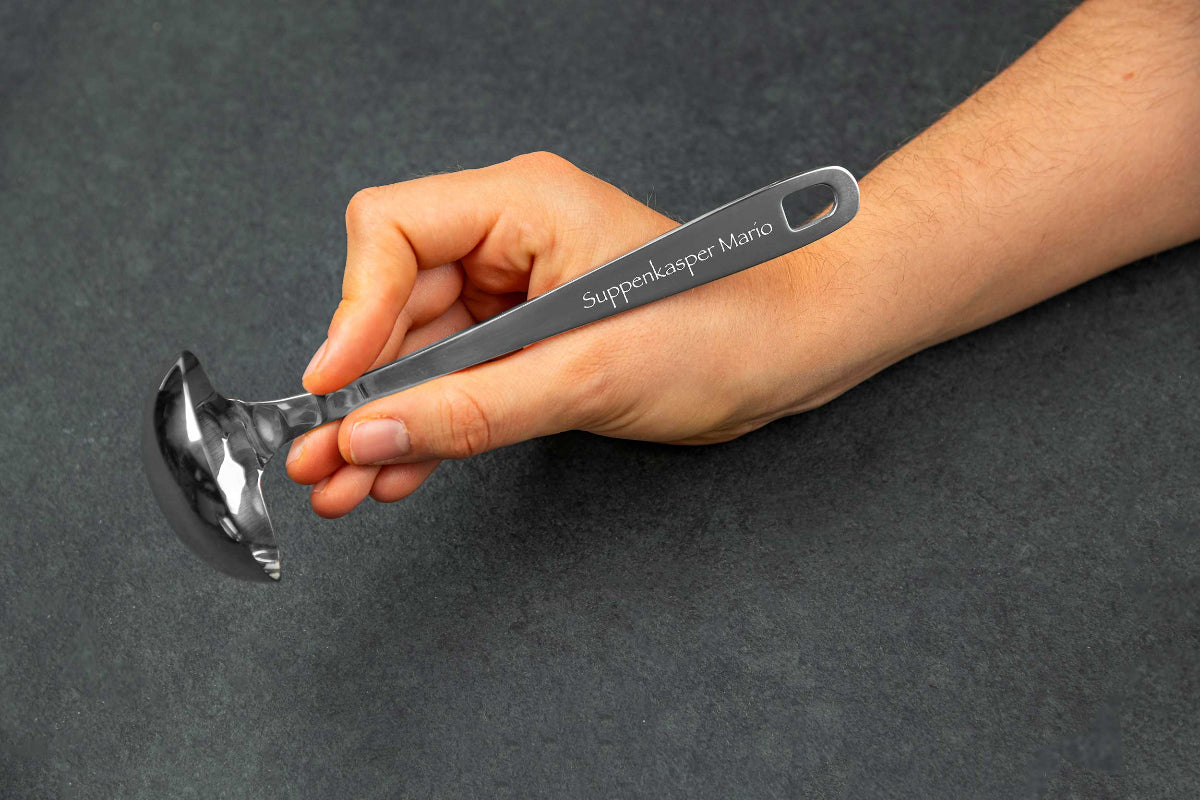 Personalisierter Premium Schöpflöffel aus Edelstahl - Suppenlöffel, Suppenkelle