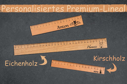Premium Lineal mit personalisierter Gravur und Wunschmotiven