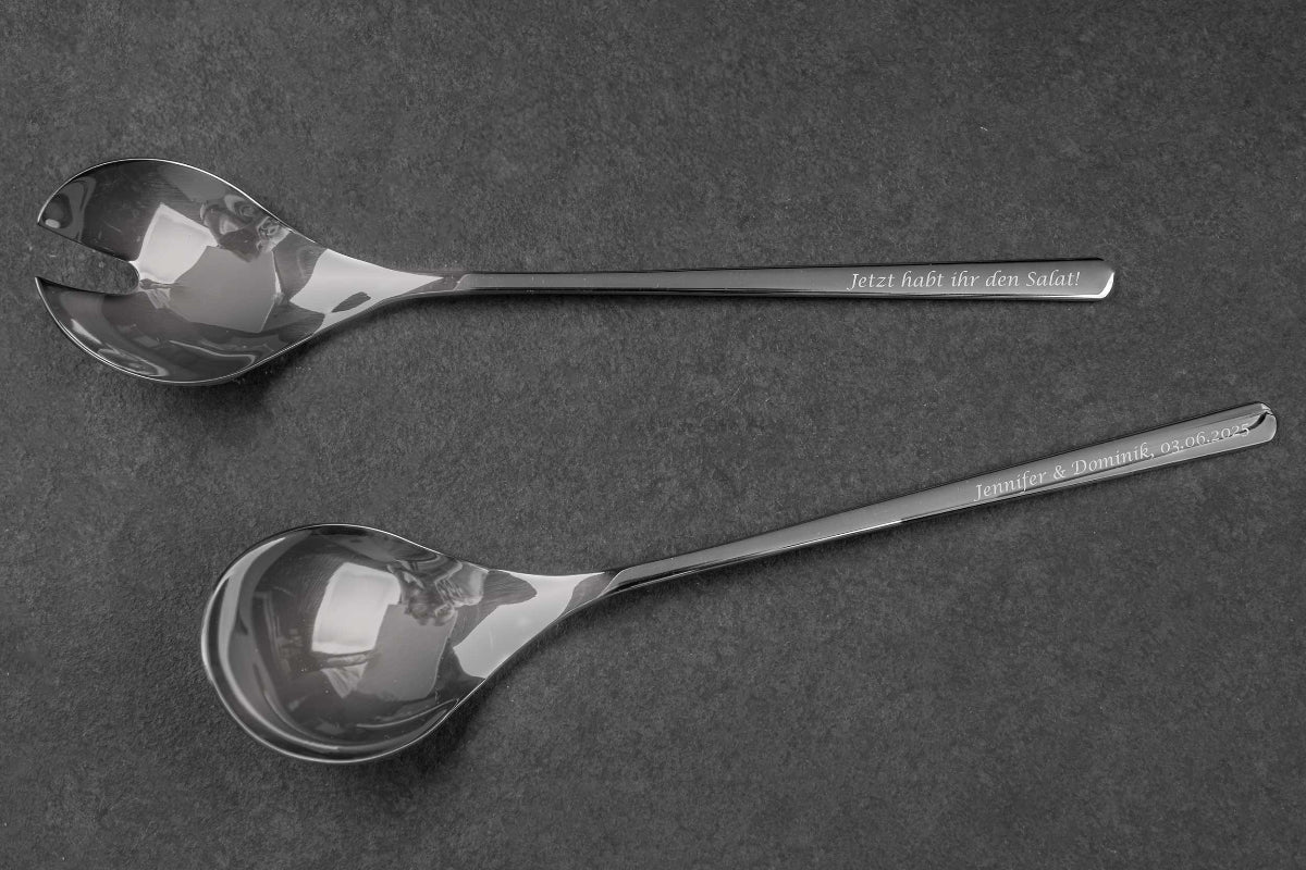 Edelstahl-Salatbesteck mit Deiner Wunschgravur