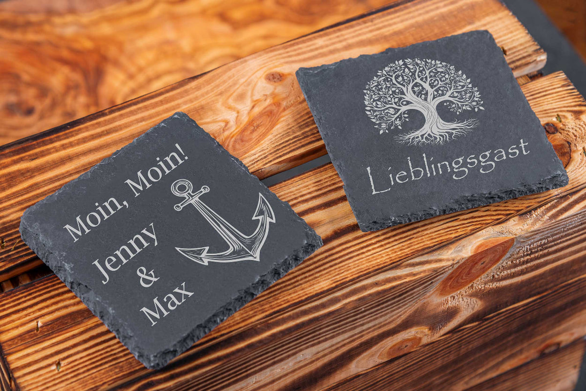 Schiefer Untersetzer personalisiert