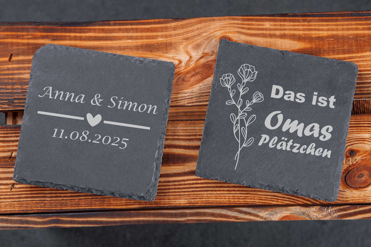 Schiefer Untersetzer personalisiert